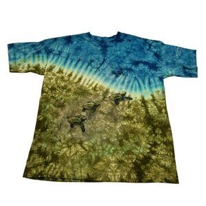 Color Natural Vintage Sea Turtles Costa Rica T-Shirt in Blue Green
